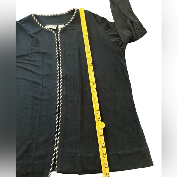 Chico’s women’s cardigan travelers size large black braided accent Chico’s 2 - Picture 9 of 11